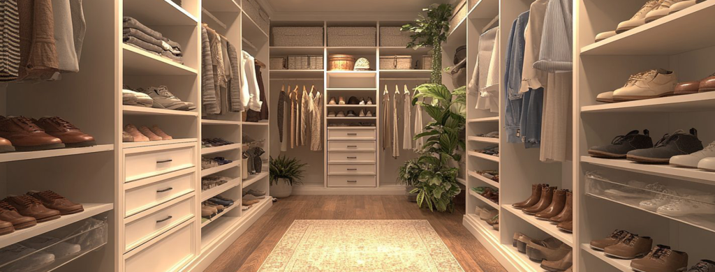 Custom closet design in Northern Virginia home
